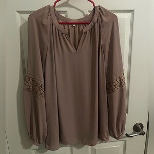 NWOT Long sleeve Pleione lavender women’s large blouse